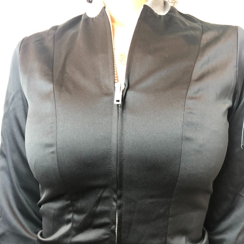 Black Satin Jacket Dress